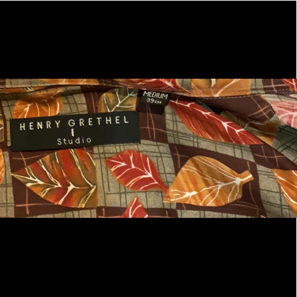 Henry Grethel Multicolor Leaf Pattern Button-Up S… - image 3